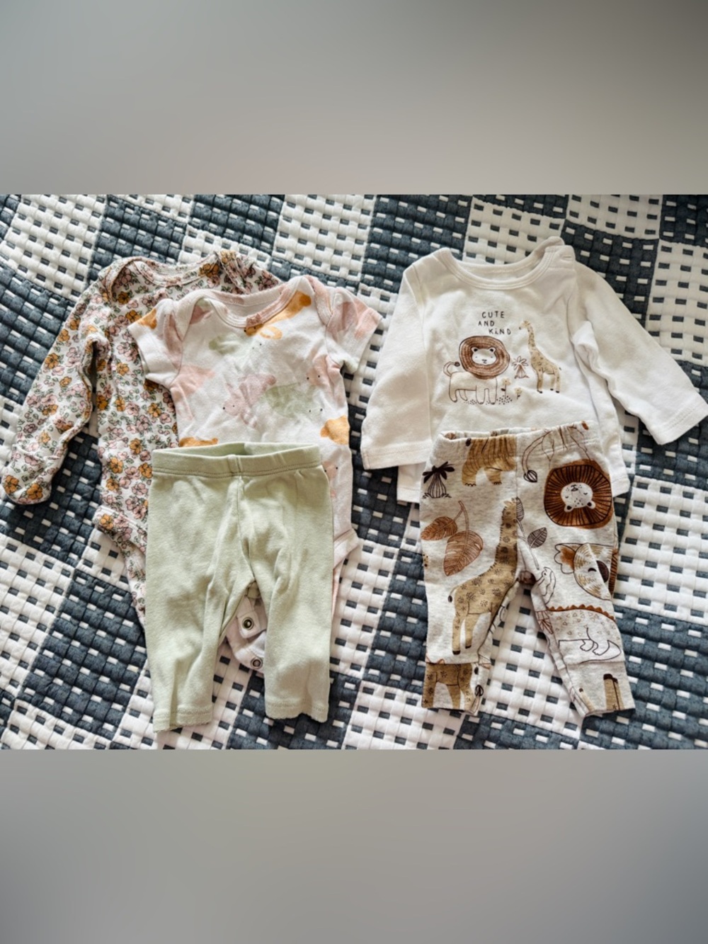 Adorable Baby Clothing Set with Animal Prints